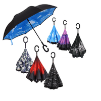 Зонт-наоборот умный зонт с кнопкой Принт